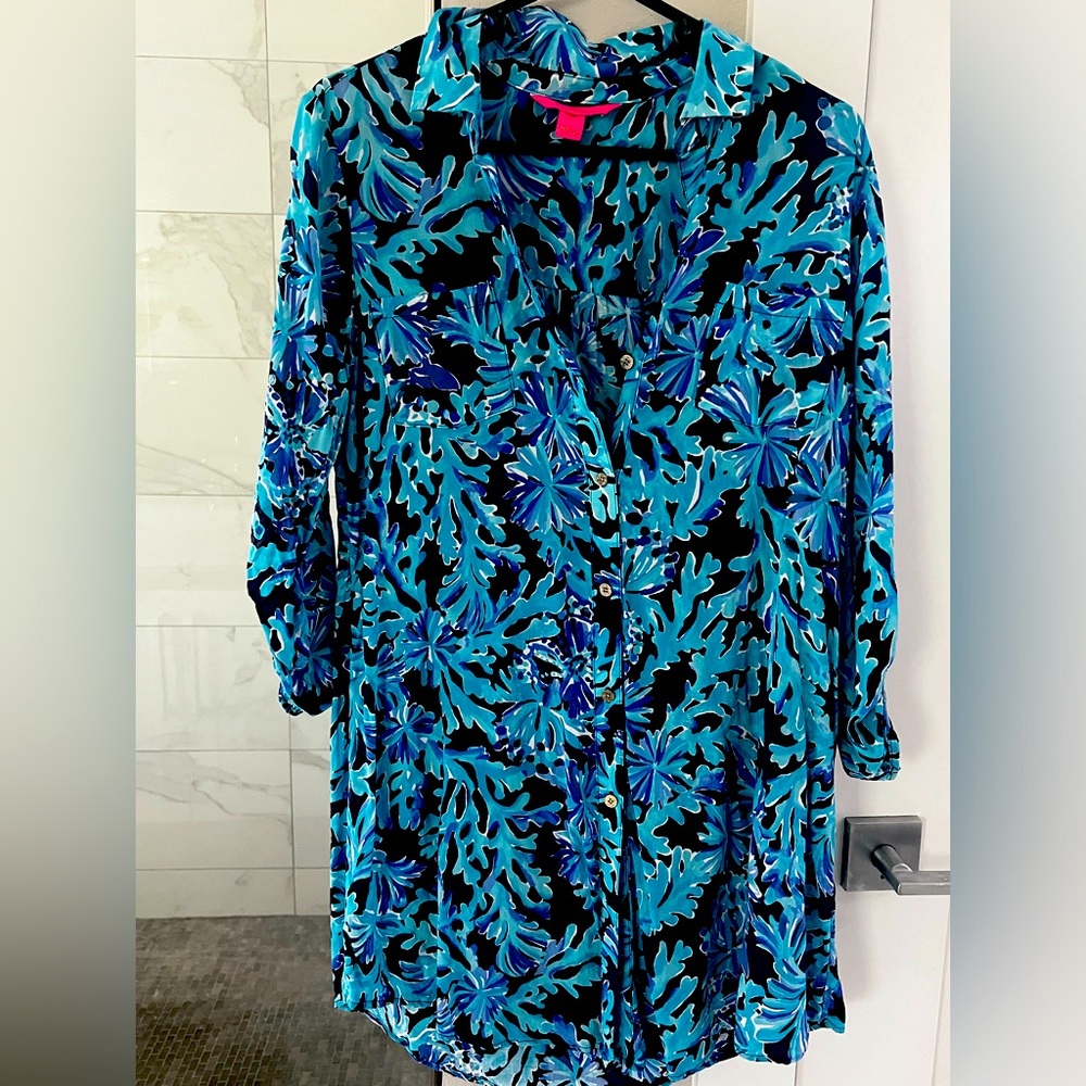 Lilly Pulitzer Natalie Shirtdress Cover-Up XS